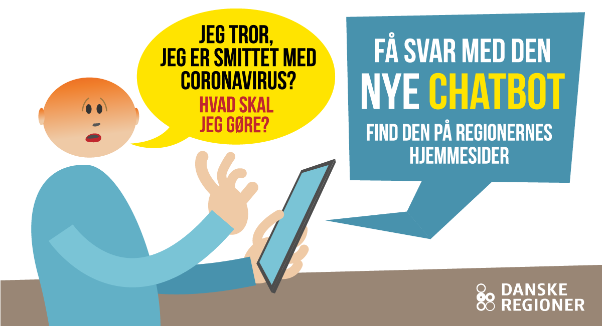 regionerne's tweet photo. På KUN en uge er regionerne klar m. coronavirus-chatbot, som vurderer #COVID19dk symptomer.  Idé fra @akutberedskabet er nu udbredt i hele DK. "God løsning f. patienter, og kan aflaste lægevagt/akuttelefon" siger 
@stephanie_lose. Link til test🔽  #sundpol https://t.co/Pa2DhE9tzN https://t.co/YIQmKVhB4m