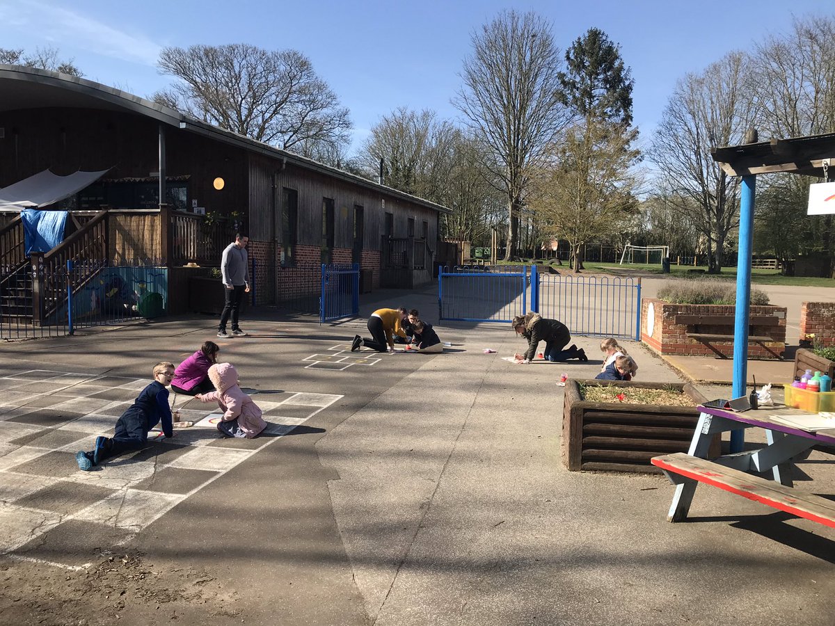 Could not be prouder of all the children and staff at Glemsford. This is one the afternoon activities for those at school (painting stones). Before you ask, those not social distancing are siblings !
