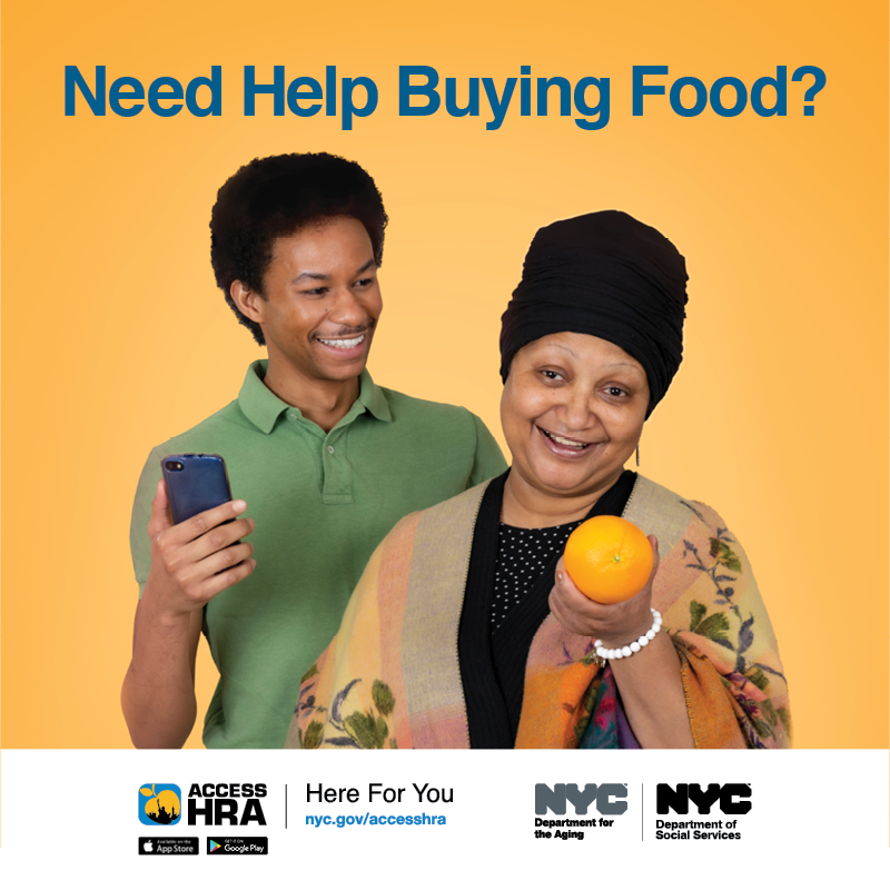 NYCHRA's tweet photo. Did you know with ACCESS HRA all you need is your phone to apply for SNAP? It’s easy! Apply today at https://t.co/stpJyqOHLe and #SkiptheTrip. #SeniorFoodInsecurity https://t.co/zdCUFzrloF