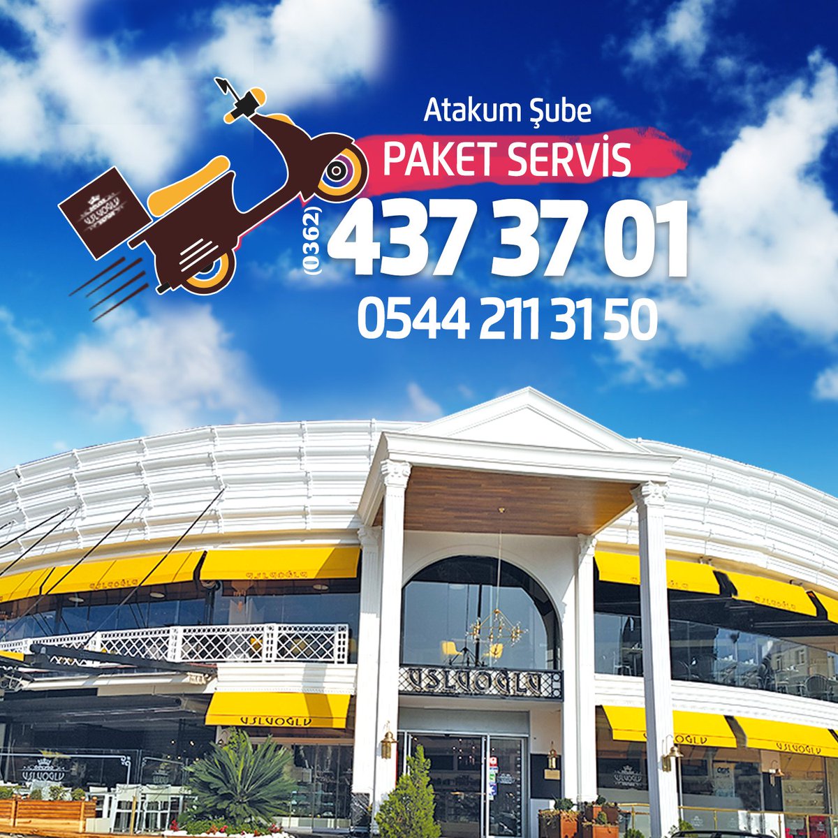İyiki varsın dedirten lezzetler Usluoğlunda!
Dünya mutfağından, kebaba, lahmacundan, pideye! Aradığınız her şey bir telefon kadar yakın! Atakum Şube: 0362 437 37 01 veya 0544 211 31 50 numaralı adresimizi arayabilirsiniz. #paketservis #samsun #atakum