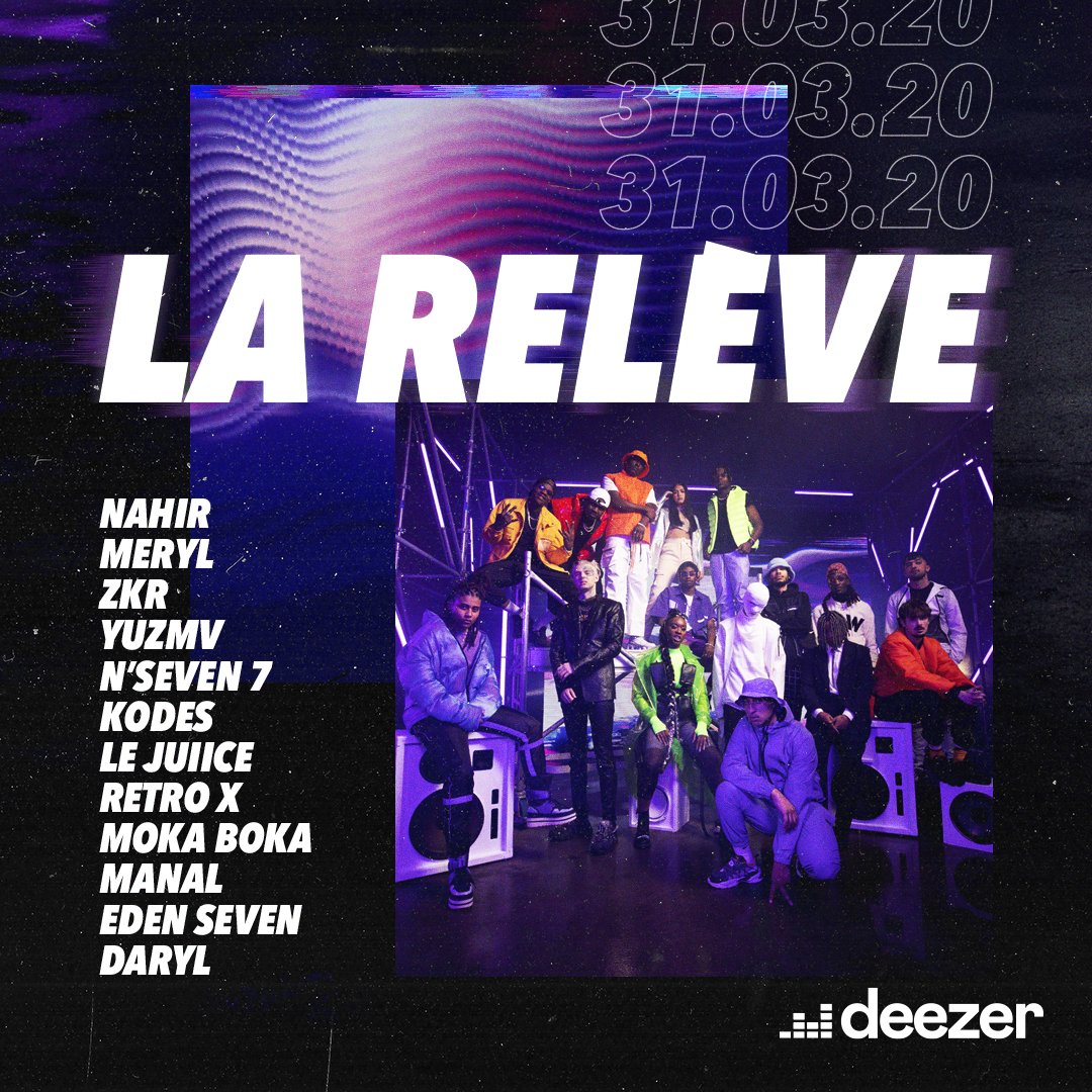 DeezerFR's tweet image. 1 crew, 1 date, 12 tracks exclus.
La Relève t’attend le 31.03.2020 🔥
#LaReleveDeezer