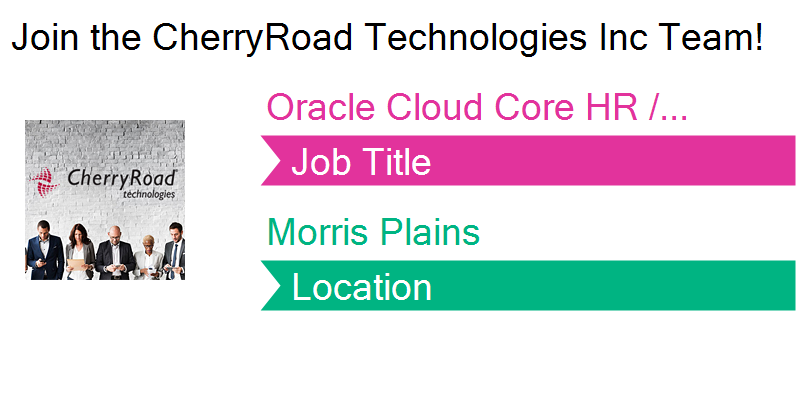 Is this career for you? Oracle Cloud Core #HR / Payroll Lead at CherryRoad Technologies Inc in #MorrisPlains. #jobs job-openings.monster.com/oracle-cloud-c…