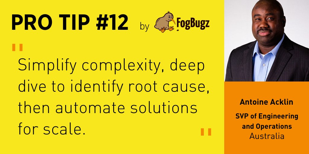 #ProTip Number 12👇👇👇 - An SVP of Engineering from 🇦🇺 Australia introduces three steps for success... Thoughts 🤔? Try FogBugz now! 👉 bit.ly/39FSkeY
