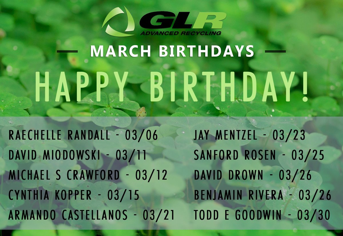 GLRAdvanced's tweet photo. We'd like to wish a very Happy Birthday to all of our staff who are celebrating a birthday in March!⁠
⁠
#thankfultuesday #happybirthday https://t.co/3wsm0vRsBg