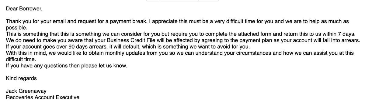 TechReviewUK's tweet photo. @FundingCircleUK how is this even possible? How do you go on by applying arrears knowing the current Covid-19 Outbreak? This is blunt illegal. You also want us to pay double after 3 months??? No care at all for businesses. @RishiSunak  @BorisJohnson @samirdesai01 https://t.co/l7pAsLsjK0