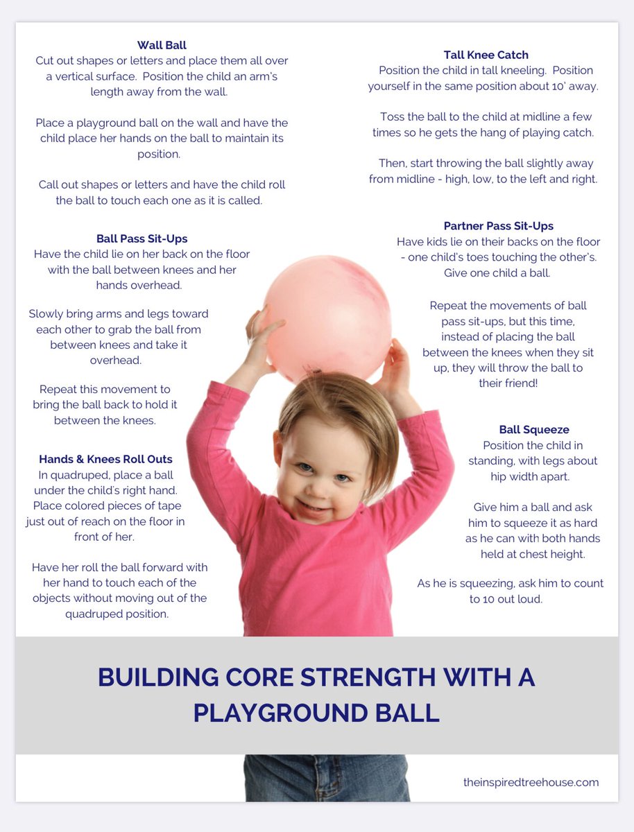 Does your child have any of these signs of a weak core ? Some great exercises from <a href="/inspiredtree/">Inspired Treehouse</a> that you could so while your inside #core strength #OccupationalTherapy #StaySafeStayHome