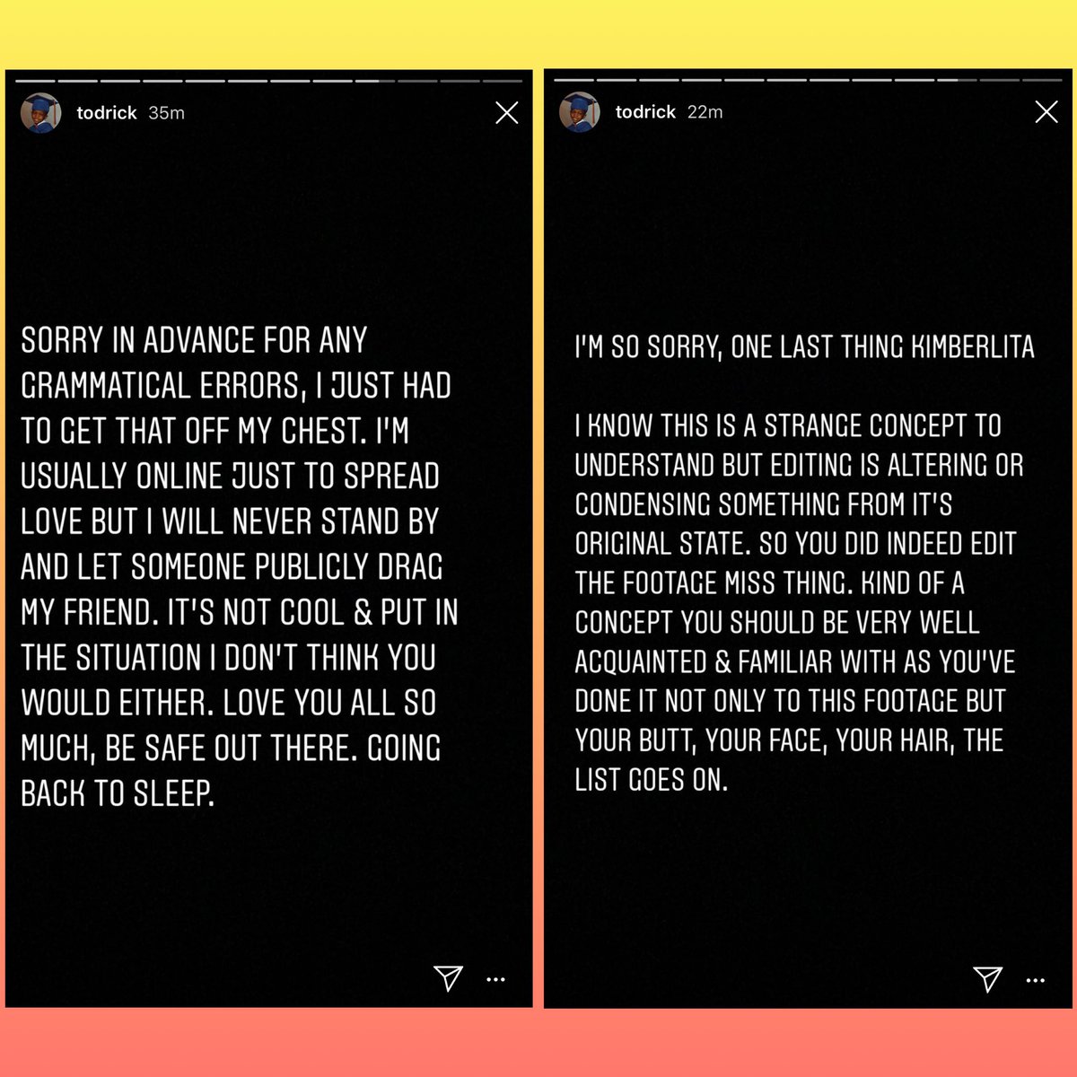 PopCrave's tweet photo. Todrick Hall slams Kim Kardashian in support of his friend Taylor Swift:

“After your Ray J video and publicly documenting every crevice of your v*gina...I HIGHLY doubt that you’re embarrassed NOW to respond to this” https://t.co/XV1IL4n3vd