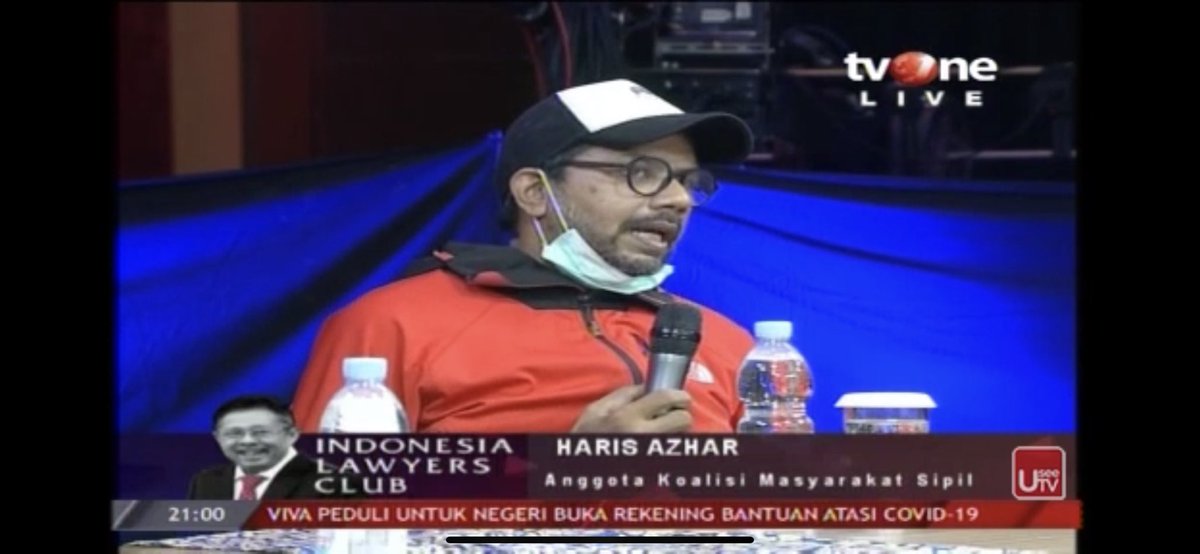 ILCTalkshow's tweet photo. #ILCSimalakamaCorona | NARASUMBER ILC : @haris_azhar (Anggota Koalisi Masyarakat Sipil) https://t.co/8Mf1gOenQa