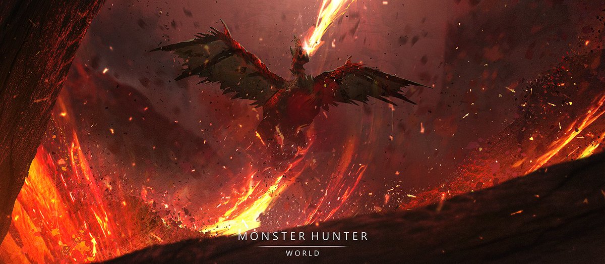 O Xrhsths おつまみ Sto Twitter モンスターハンターワールド アイスボーン メインターゲット 煌黒龍 アルバトリオン 上に向かってブレスするのかっこいいので描きました Mhw Mhwi Mhwアイスボーン モンハン