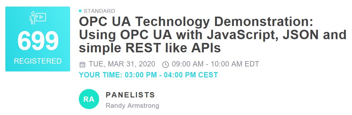 OPCFoundation's tweet photo. Just 7 more days and 699 attendees registered already: don't miss this webinar! Find information and registration here https://t.co/3dpdvERMAw https://t.co/gkSyJw7HKc