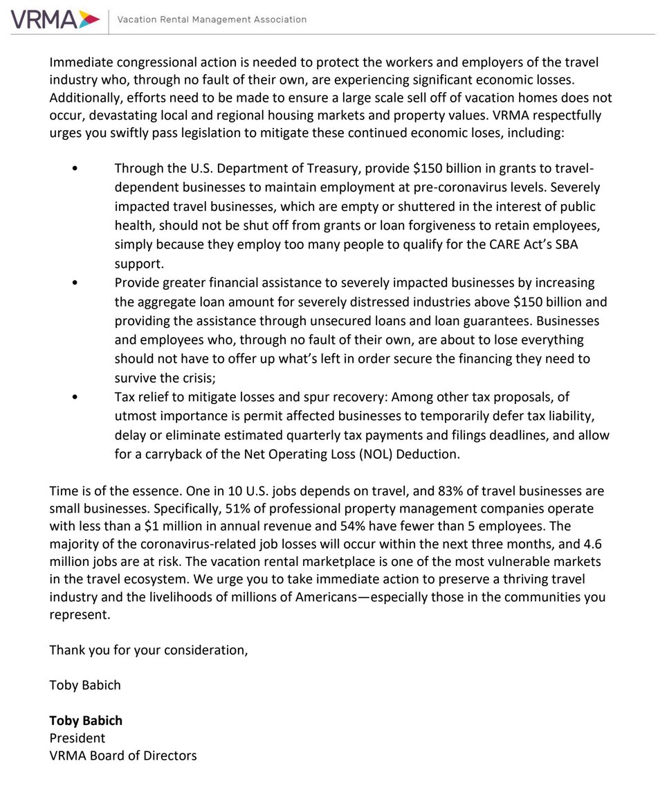 themattlandau's tweet photo. Attn: Vacation Rental Pros. Time to take accountability for our profession. This letter from @vrma president @TobyBabich outlines requests. Please head over to https://t.co/qPpqvroc4U to personalize and send your version to lawmakers. @VRMAadvocacy https://t.co/OacUBSKX2I