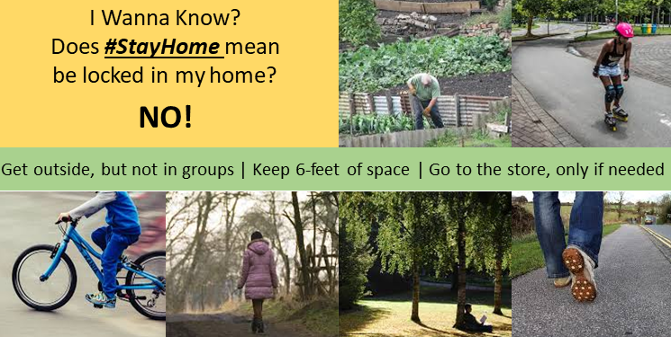 GenMeredith's tweet image. Does #StayHome or #StayHomeTompkins mean stay locked in your home? Unless you are sick, NO. Get outside! Just not in groups. Give others space. Only go to stores if needed. @CornellMPH @TompkinsHealth @twithaca