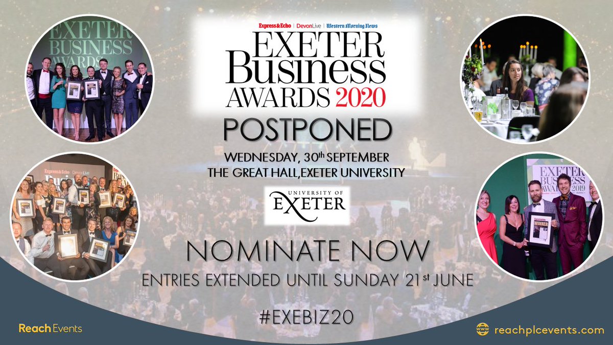 Now more than ever we need to recognise the strength and resolve of local businesses who, against the odds, are continuing to support their employees, their customers, and their communities.
Entries have been extended to Sunday 21st June 🍾🍾🍾
<a href="/DevonLiveNews/">Devon Live News</a>