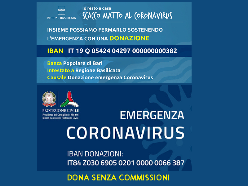 BCCOR's tweet photo. Sostieni anche tu la raccolta fondi della @regbasilicata  e della @DPCgov Dona Senza Commissioni. #iorestoacasa #EMERGENZACOVID19 #bcc @BCCOR https://t.co/YFTeY2nDZG