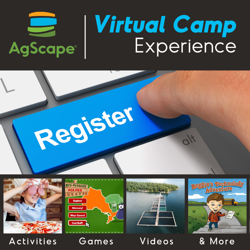 AgScapeON's tweet photo. Registration for the VIRTUAL CAMP EXPERIENCE is now OPEN! Sign-up to receive updates on #educational materials, #videos, #games, and #activity schedules that offer a structured day of #fun and hands-on #learning for #kids ages 5 - 11 and 12 - 18. https://t.co/8aJN5CzO0v https://t.co/gA0JP1z5wi