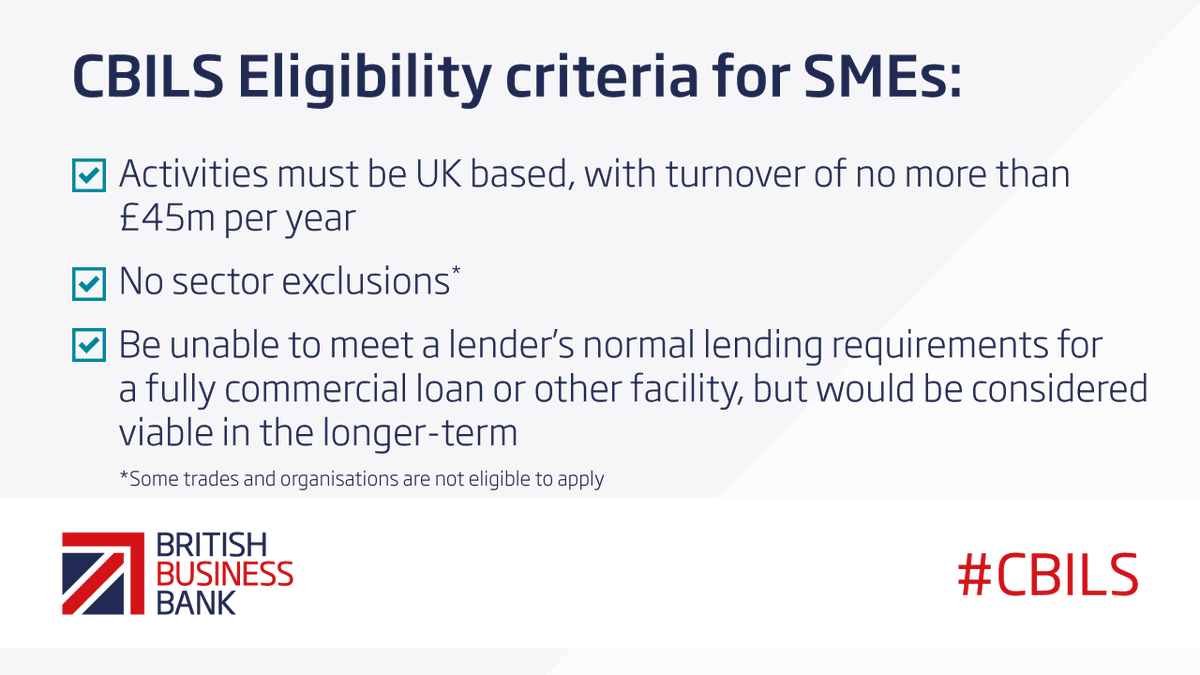 Our #CBILS FAQ contains detailed information about the scheme including eligibility and security. 
Find out more here 👉 bit.ly/2UAGPyW