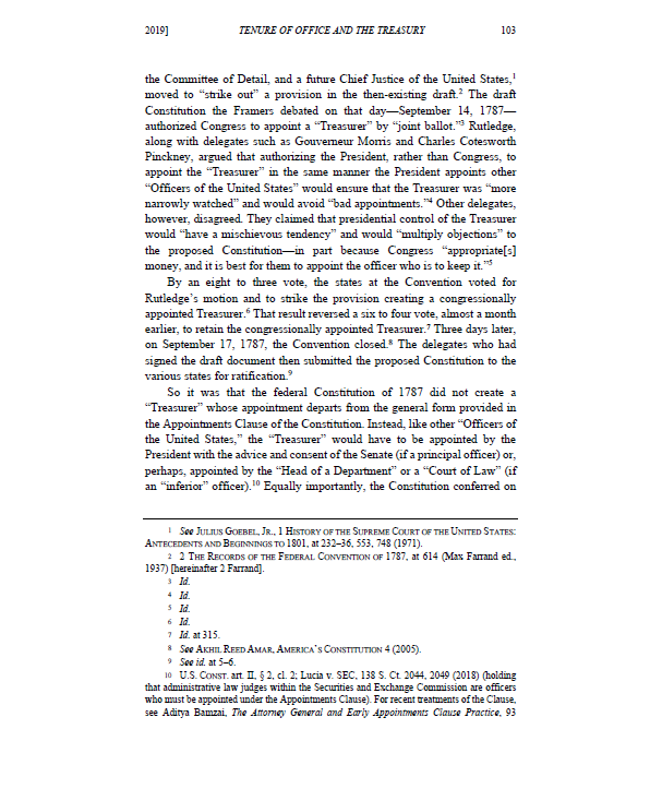 adityabamzai's tweet photo. My latest—"Tenure of Office and the Treasury: The Constitution and Control over National Financial Policy, 1787 to 1867."

A study of presidential administration from the Constitution’s adoption to the impeachment trial of President Andrew Johnson.  1/4

https://t.co/Z8YqX2PzKt https://t.co/CFNmkJ22gj