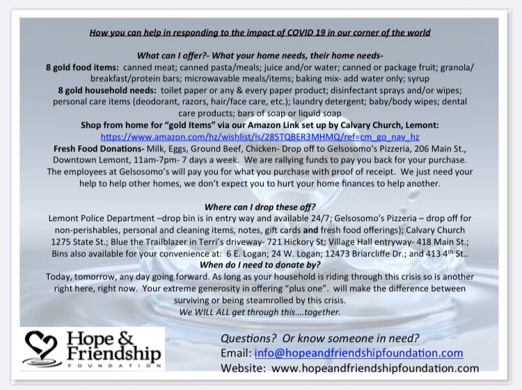 Rho Kappa is getting involved with the Hope &amp; Friendship Foundation to try and help the local fight against COVID-19. Spread the word and share your support!