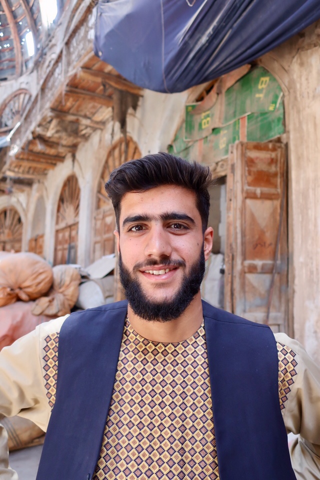 People of Herat: A young man at an old caravanserai.Unknown artist.