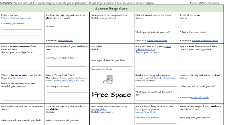 Let's get some science enrichment going for students <a href="/LivSchools/">Livingston Schools</a> &amp; ALL students a home!  Science Bingo-do some fun science-at a social distance. 
For students and teachers of other districts, here is a link if you would like to play:
drive.google.com/file/d/1PyuCep…