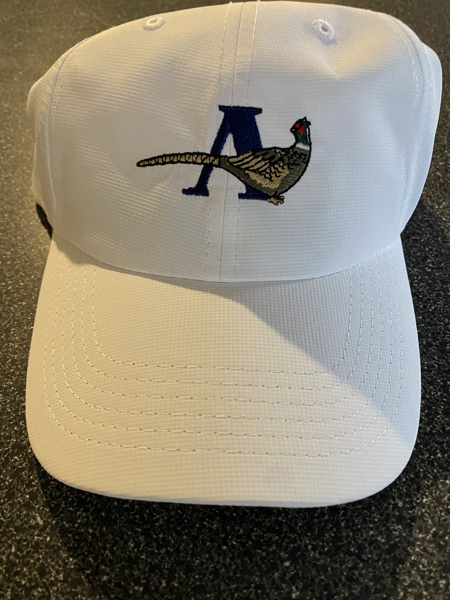 IntlAuctioneer's tweet photo. First hat from the first box. The Pheasant is officially back @AmaCountryClub. Thank heavens. I loved the vintage 1919 logo, but I hated getting accused of being a Phi Delt. #KAforLife #excelsior https://t.co/pVtPzbW9eC