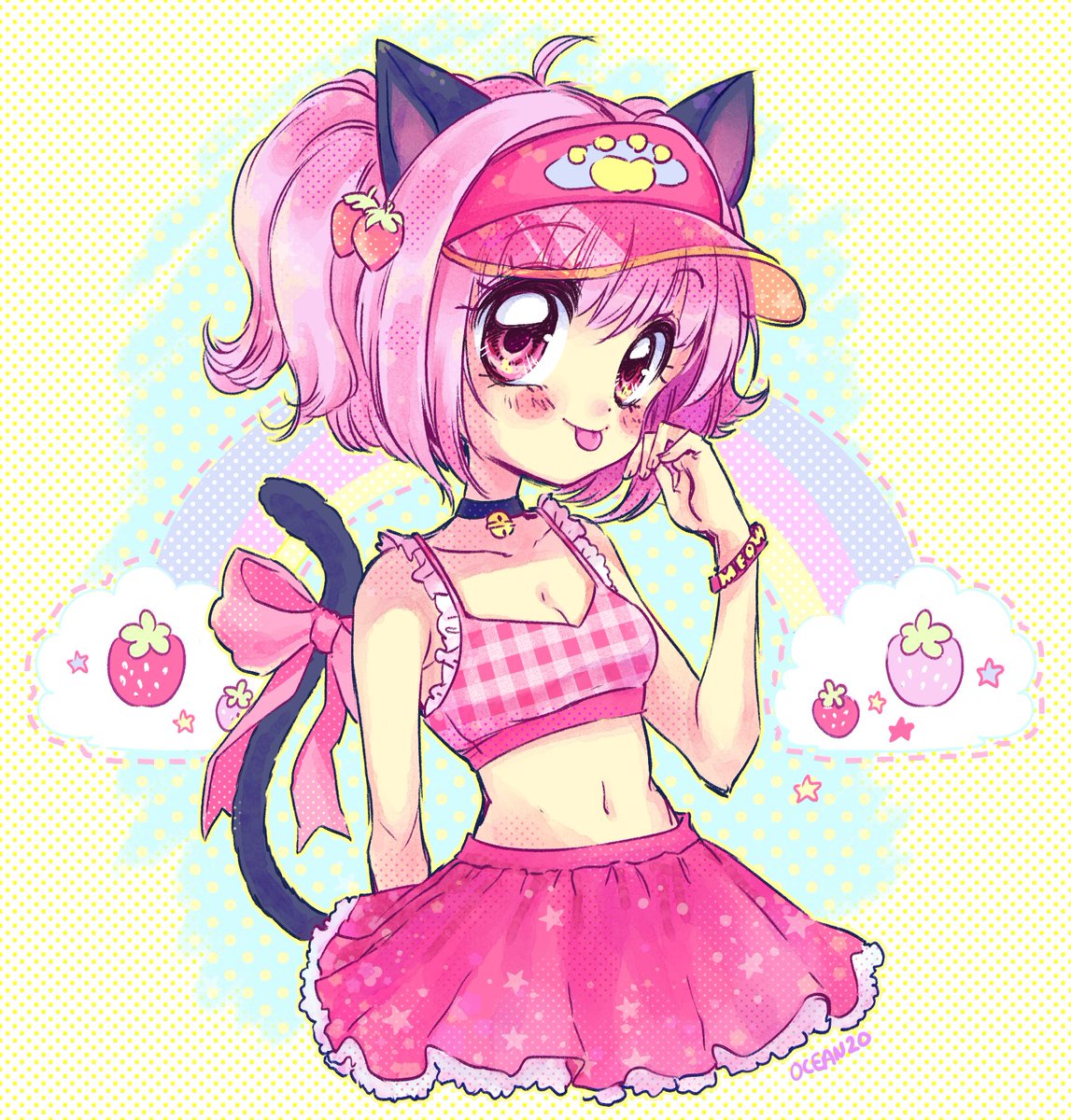 Pink Mew Ichigo Ocean のイラスト