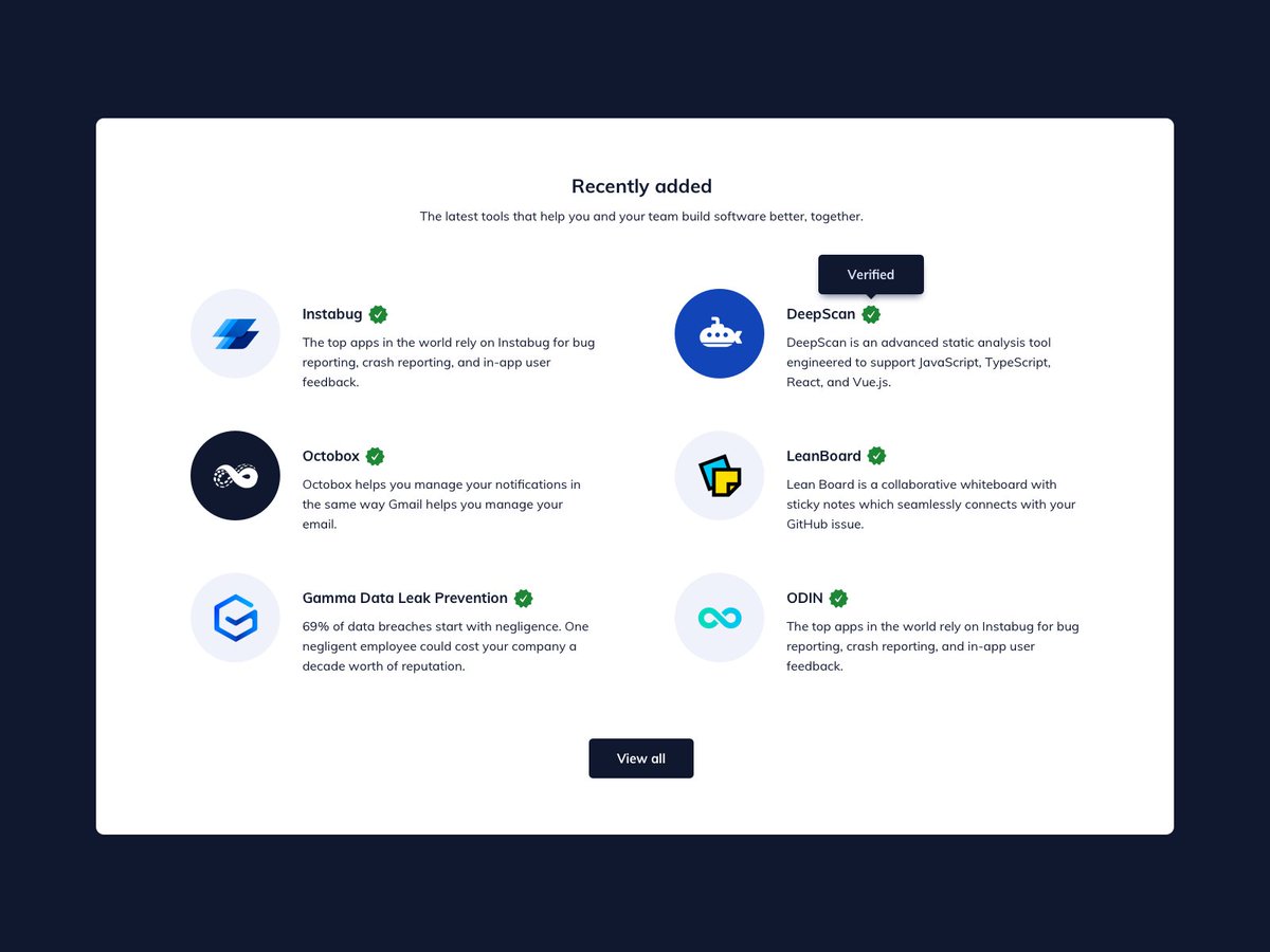 Ildiesign's tweet photo. Day 1057 β’ Apps List UI Design
#ui #ux #uidesign #uxdesign #uipattern #uipractice #ildiesign #flowui #uidesigndaily #apps #appslist #recent #uikit #tailwindcss #frontend https://t.co/mU8koJNjx7
https://t.co/jSo7swWgaf https://t.co/fNzjpADhQa