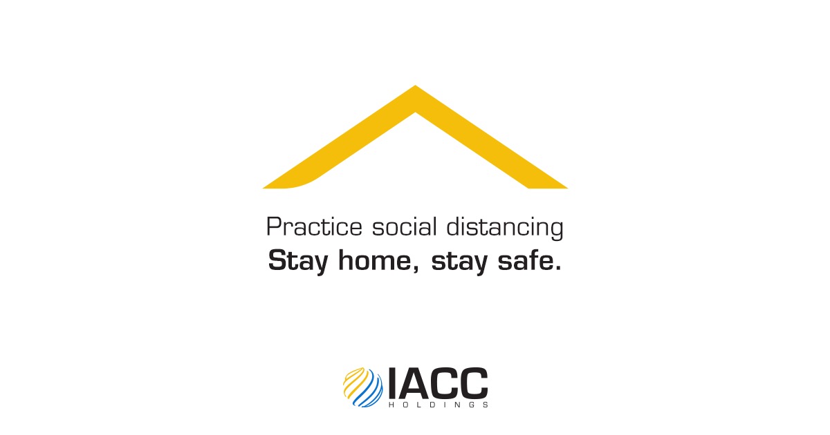 Practice social distancing.
Stay safe, stay home.
#IACCHoldings #IACCFightsCOVID19 #StayHome #StaySafe