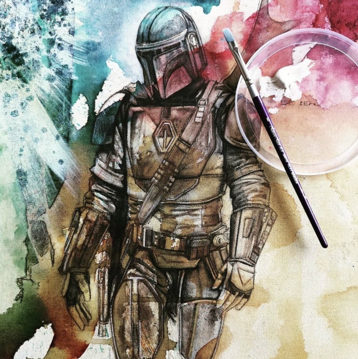 SilverBrushLTD's tweet photo. A fantastic Mandalorian painting by Ashley Gaboury with a Silver Silk 88® flat shader! #ThisIsTheWay #NoDroids https://t.co/vU6kMwrUbz