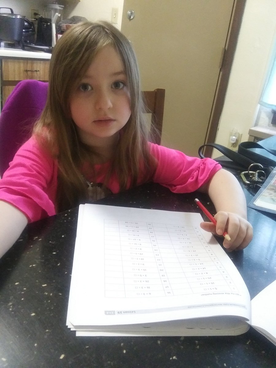 StaceyS01700292's tweet photo. Hannah working on her math work. @RinggoldSouth #RESSproud #teamsmcphlero https://t.co/HbOj1USD02