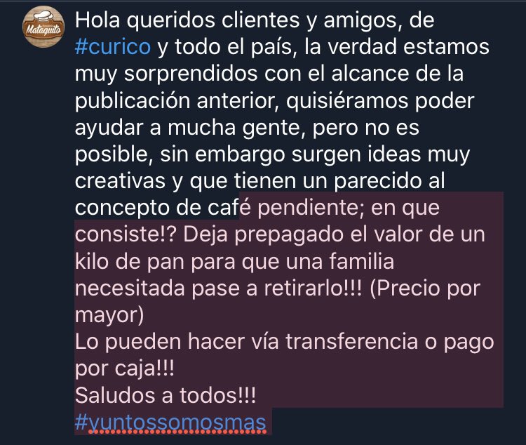 PanMataquito's tweet photo. #curico #panaderiamataquito #juntossomosmas https://t.co/ca3XZa5tPa