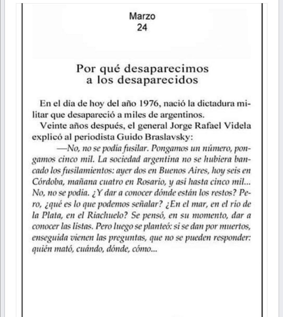 Porque desaparecimos a los desaparecidos?