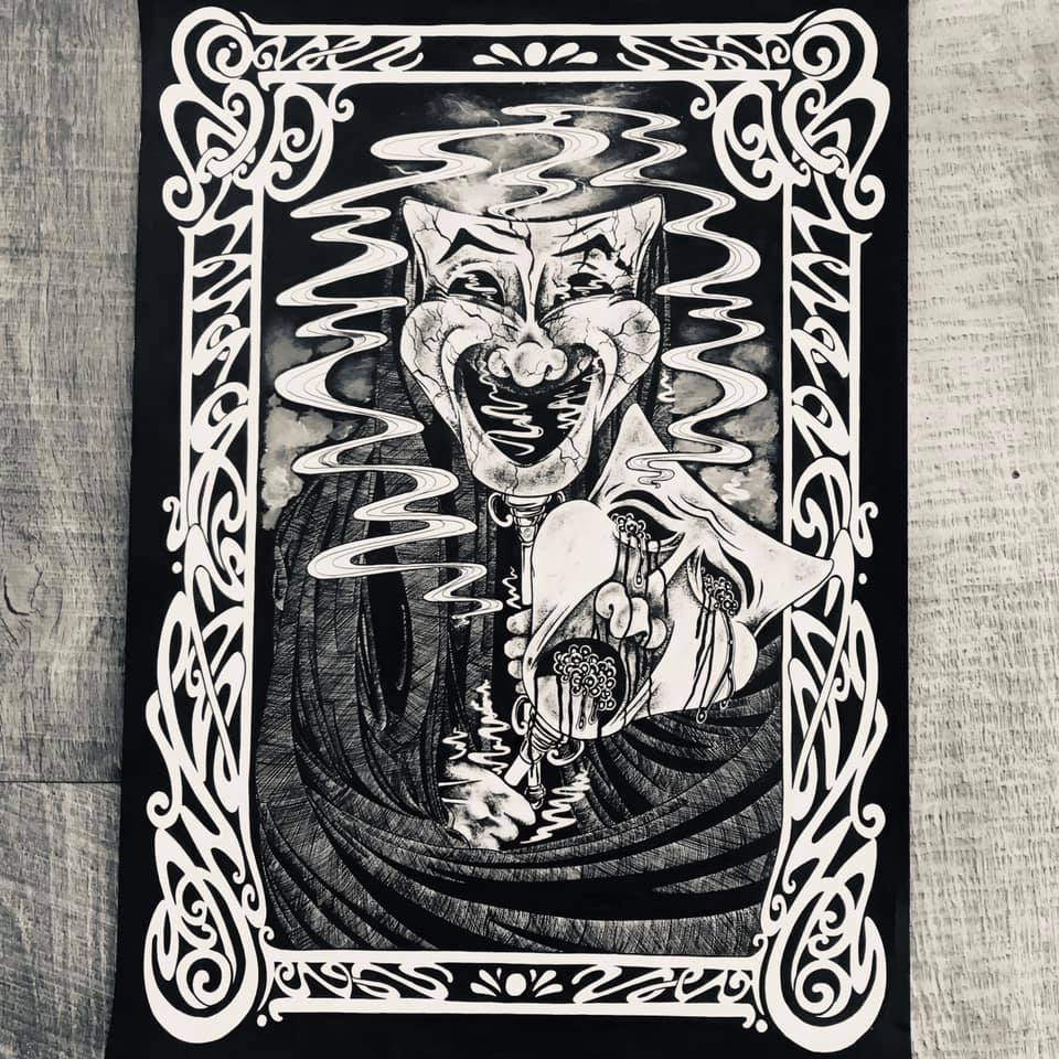 Man_The_River's tweet photo. Stoned
#inkriverarts #inkart #ink #inkfeature #theatremasks #theatre #drama #originalart #art #artontwitter #blackink #inkwork #uniqueart #artnouveau #nouveau https://t.co/ckV8k5uITw