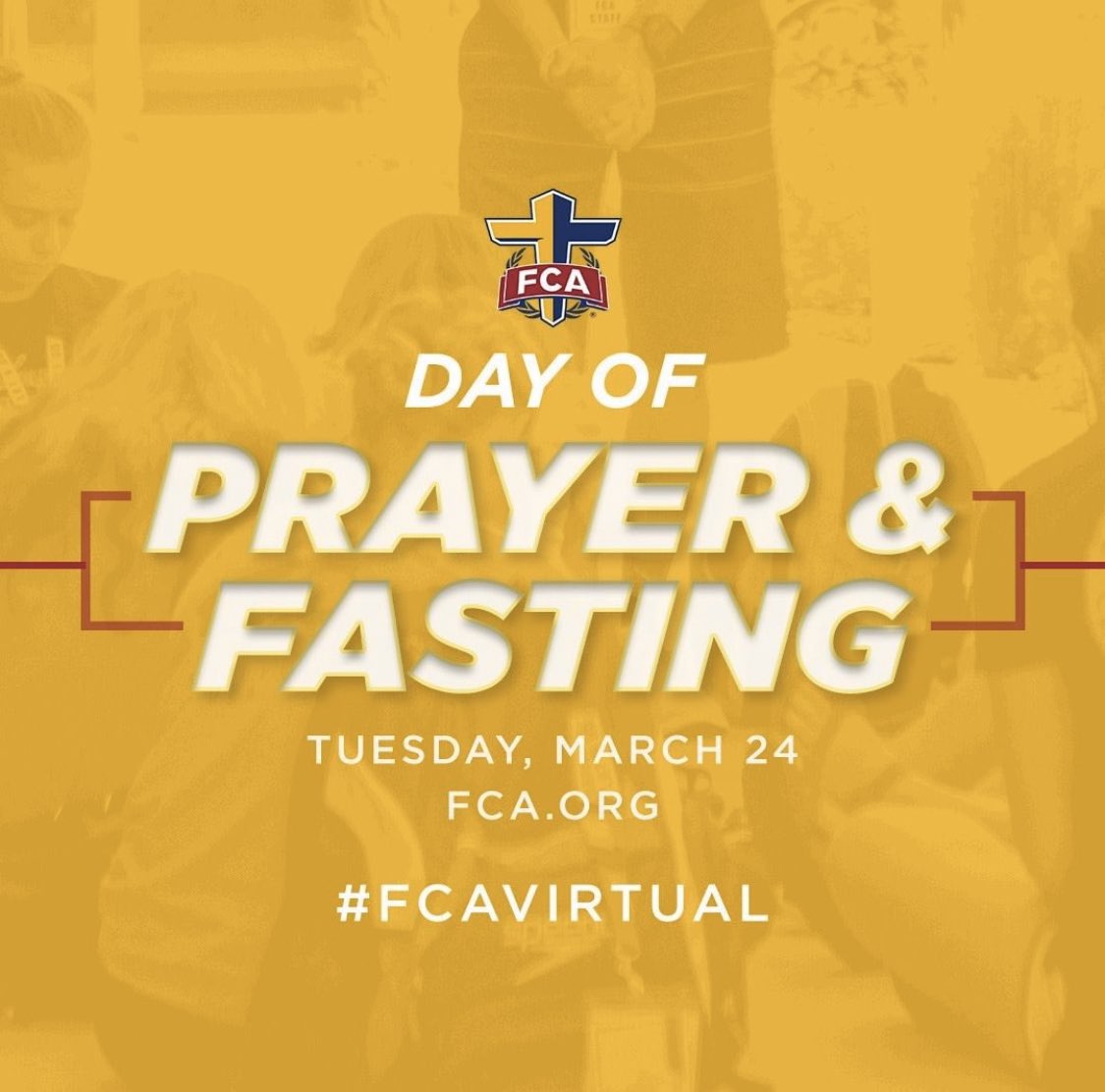 LaJoyaFCA's tweet photo. Letโs join our brothers and sisters in FCA by participating in a day of Prayer and Fasting!! Our world NEEDS PRAYER always but this is especially difficult time right now!!! Set aside 10 minutes today to get in prayer with God!! #lajoyafca #virtualfca https://t.co/bCPcis1Z1T