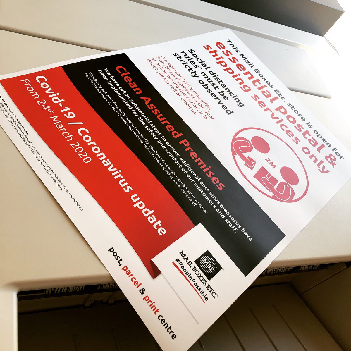 We are open for essential postal and shipping services only! 
Mon-Fri: 8.30-12.00