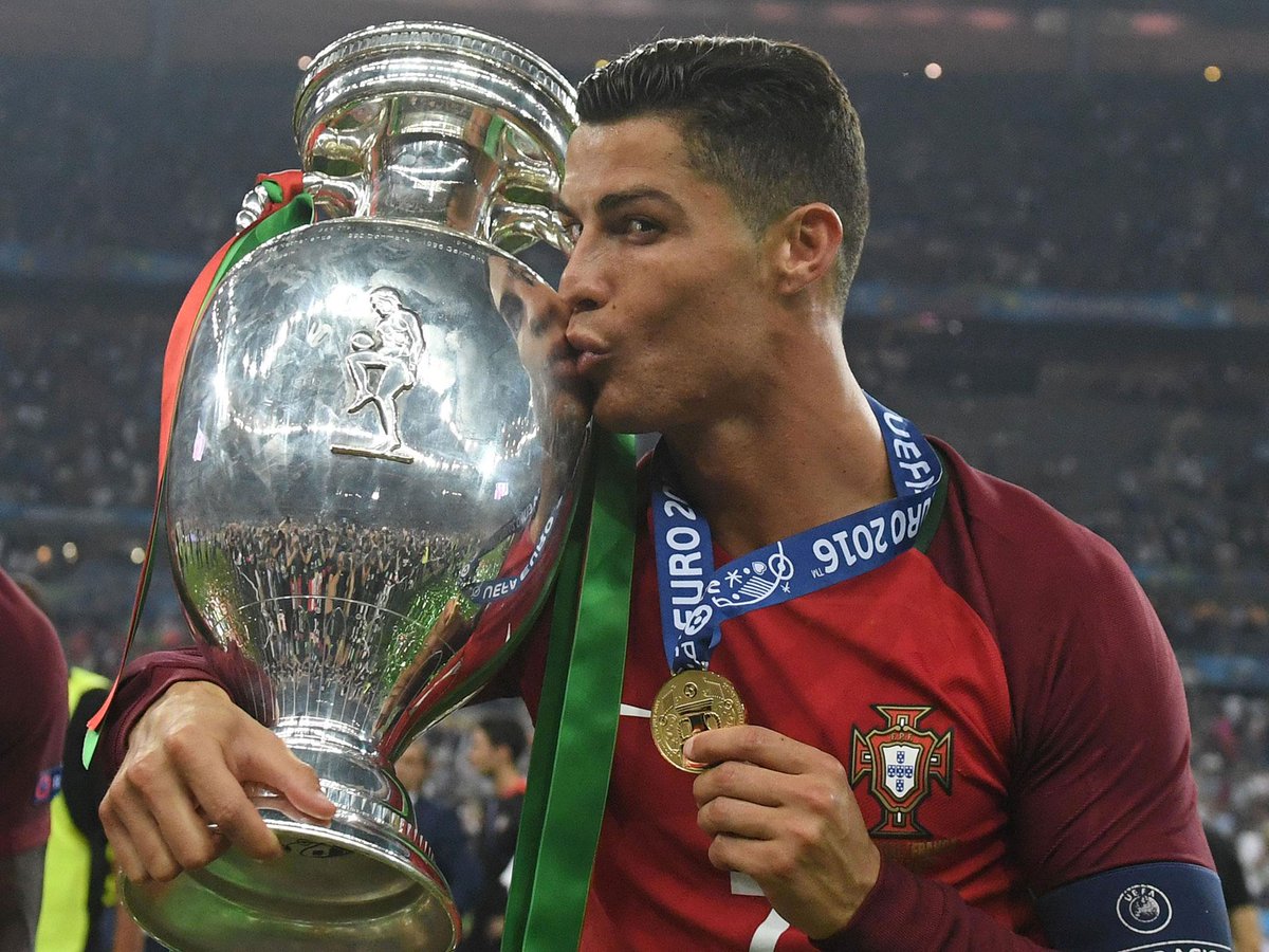 Euro:He is all-time leading topscorer in the competition. In Euro 2016 he carried Portugal to their first international trophy by contributing in 6 of the 9 goals scored by Portugal. This feat seems even greater when you realise that his team was quite average. 24 teams played..