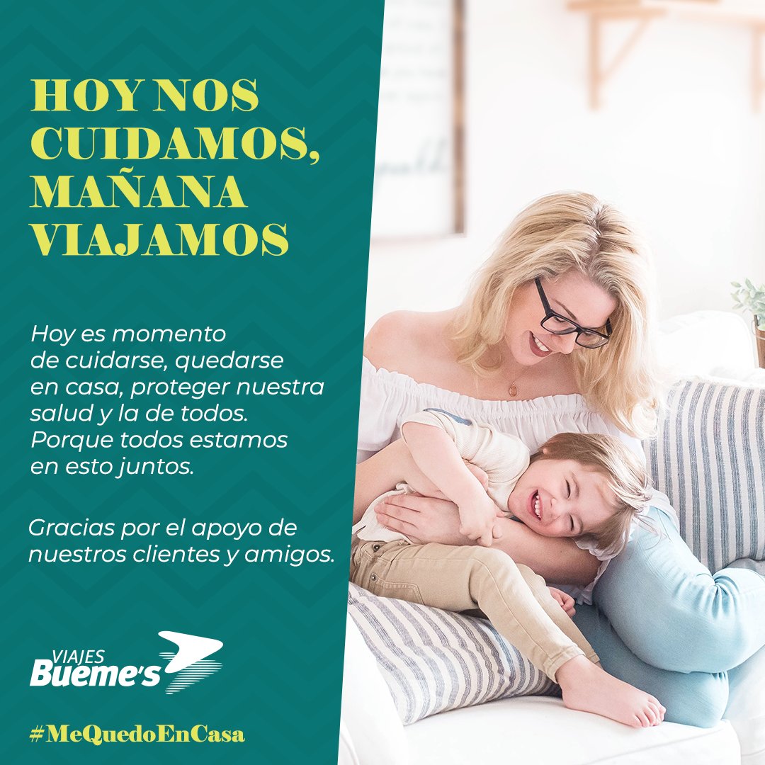 Hoy nos cuidamos, mañana viajamos. En Buemes estamos trabajando desde casa para cuidarnos y cuidarte. Gracias a nuestros clientes y amigos por el apoyo! #BuemesHomeOffice #NoCancelesAplaza