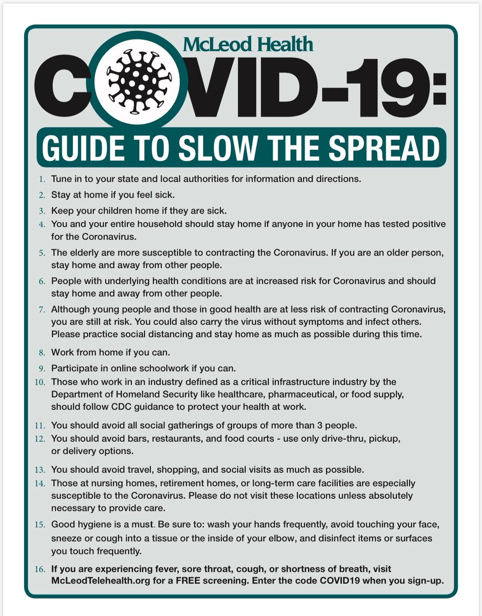 MainStManning's tweet photo. Guide to Slow the Spread https://t.co/wb861li4Vh