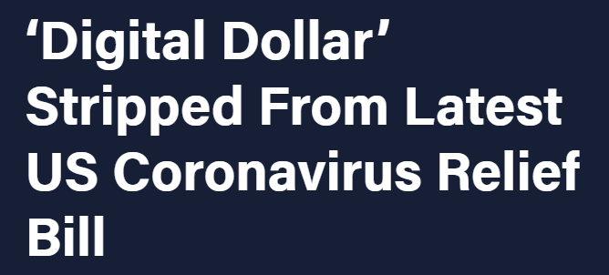 Mentions of a "digital dollar" in a coronavirus-related relief bill before the U.S. House of Representatives have been scrubbed.

coindesk.com/digital-dollar…