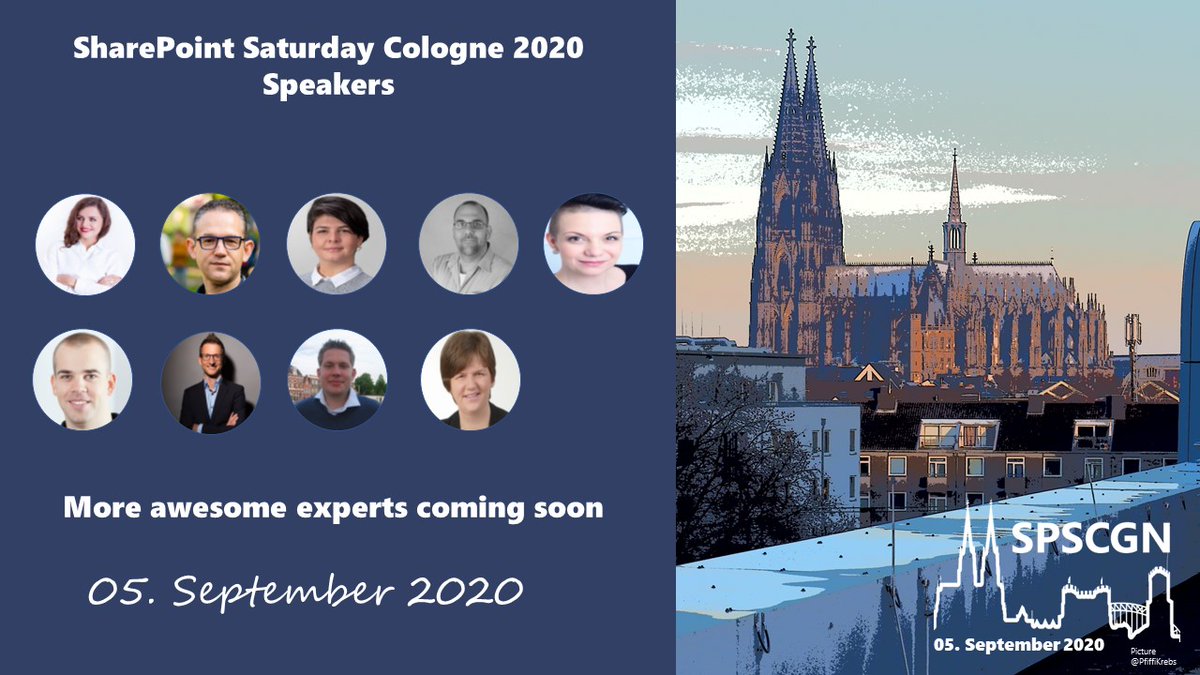 We are happy to announce the first speakers for the #SharePointSaturday Cologne 2020

📌05. September 2020

<a href="/EdytaGorzon/">Edyta Gorzoń</a> <a href="/Rob_The_Ninja/">Robert Mulsow 🇺🇦</a> @ThomasVochten <a href="/Sarabarbosa/">Sara Barbosa</a> <a href="/ralpje/">Ralph Eckhard</a> <a href="/LuiseFreese/">Luise Freese moved to Bluesky</a> @renedelamotte <a href="/Ra_Koellner/">Raphael Koellner #Copilot</a> <a href="/nicolenders/">Nicole Enders | MVP | Next #PowerSummit</a> 

Register here: eventbrite.de/e/sharepoint-s…

#spscgn