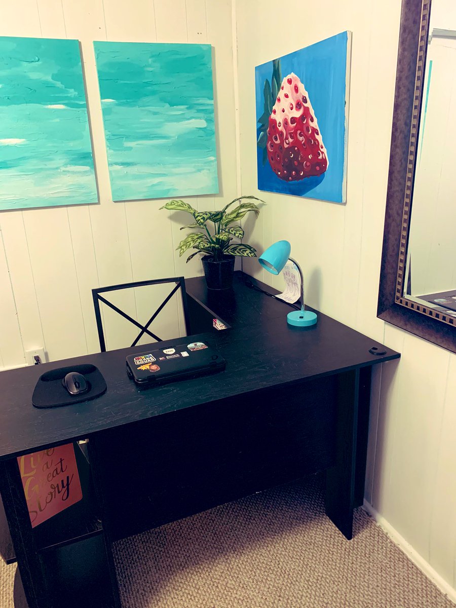 msrogersteaches's tweet photo. I wish I had a ‘before’ picture of this space, but after one day, one can of paint, and some decorations from around the house, this dreary basement room is my new happy office space! #NCSDLearns https://t.co/yT7UW104Jk