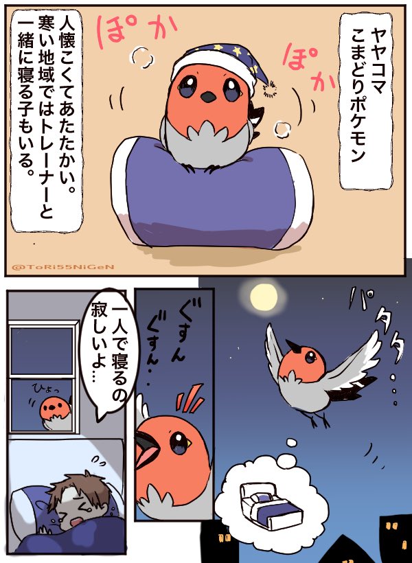 #ポケモンと生活
ヤヤコマと添い寝 