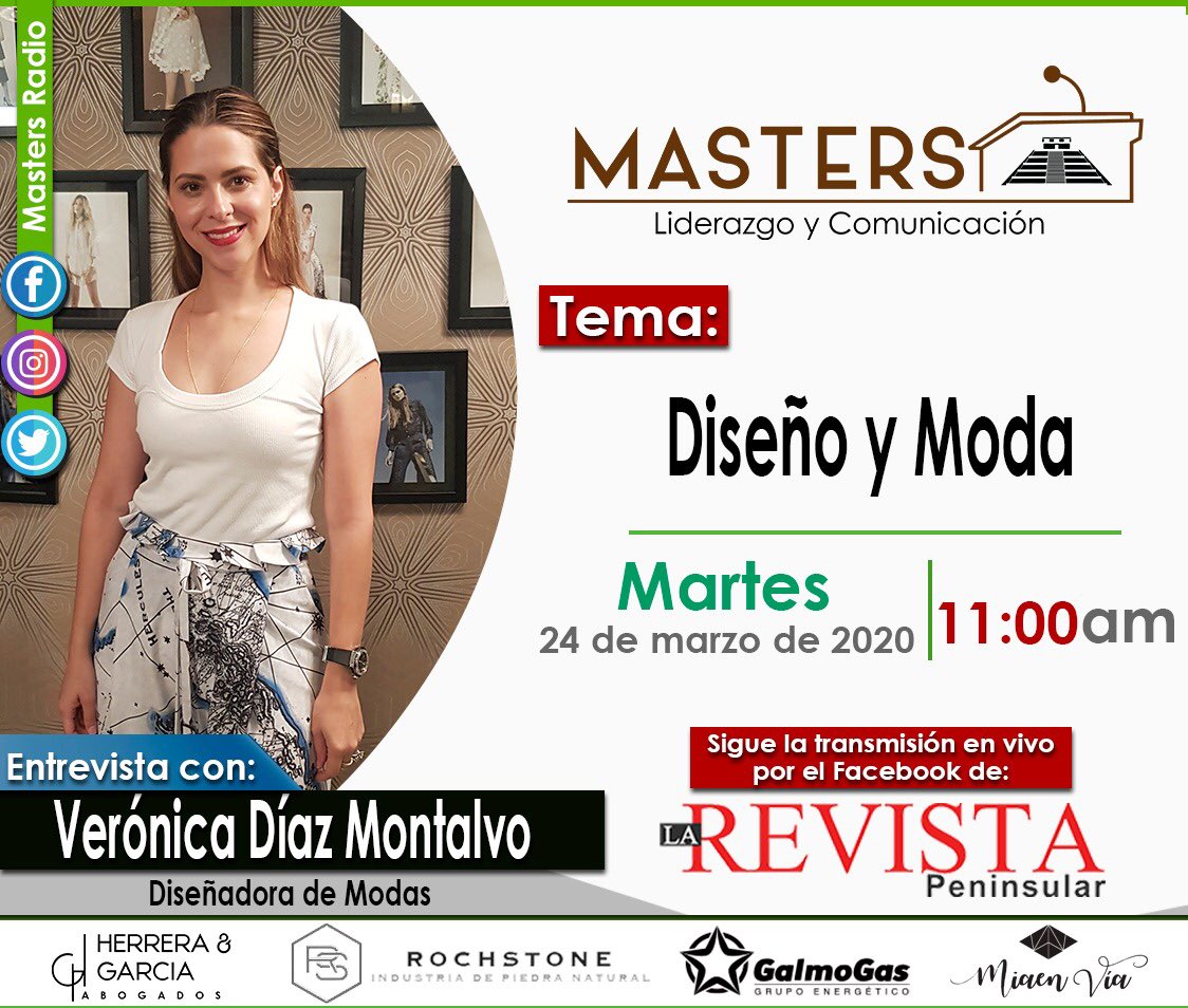 Hoy en #Masters la diseñadora yucateca <a href="/VERODIAZmx/">VERO DIAZ</a>.