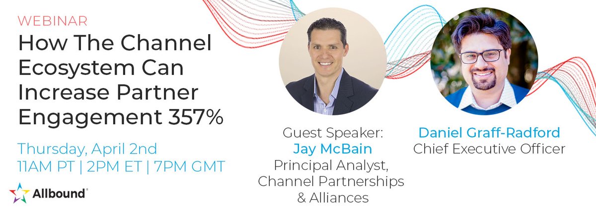 jmcbain's tweet image. Join Daniel Graff-Radford from @allbound and I (4/2 @ 2PM ET) as we discuss the current & future state of the #Channel #Ecosystem. We will share market based and tactical examples of changes in companies’ #channelprograms driving triple-digit growth.
zoom.us/webinar/regist…