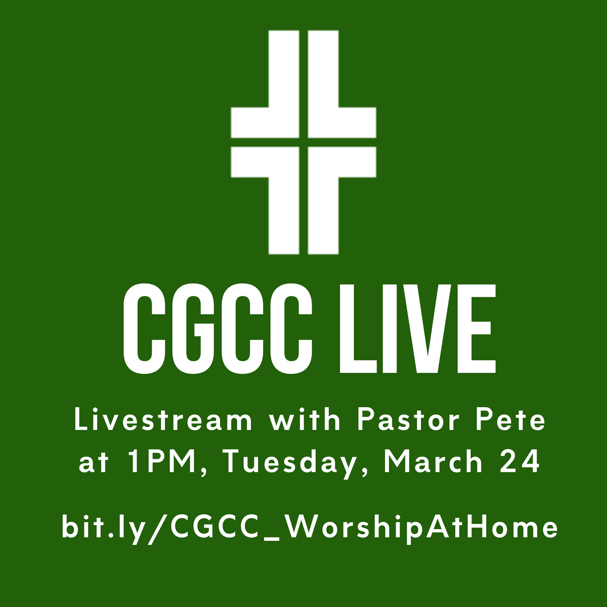 Hey Folks... I'll be doing a live stream this afternoon at 1pm. Be gracious... lol. First time, likely to be some kinks to work out. Love you all. bit.ly/CGCC_WorshipAt…