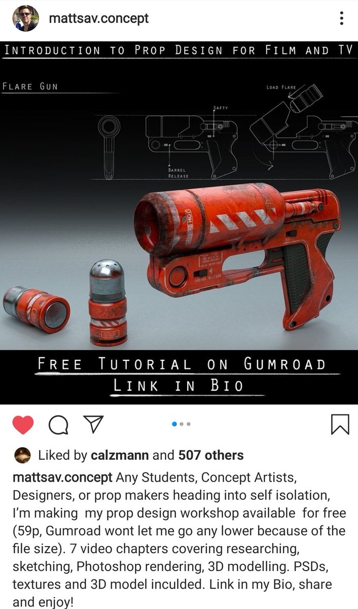 Almost free prop design workshop by one of the amazing concept artists that worked on the Star Wars Fims and more.  gumroad.com/matthewsavage?…