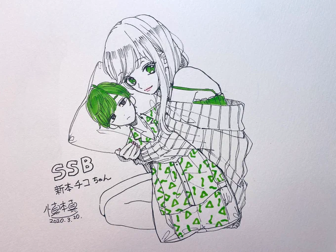 ここ最近のライブ配信で描いたもの?アナログver https://t.co/WmFnDpJP3Z 