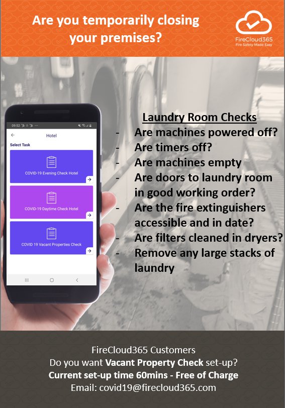 firecloud365's tweet photo. Firecloud365 - Here to help...

#covid19 #firecloud365 #firesafety #auditready #compliant #firesafetychecks #hotelchecks #worryfree #peaceofmind #transparency https://t.co/NFQxWtJUVG