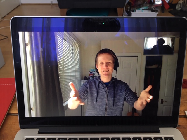 QuaggyChoir's tweet photo. Our MD Jake's all set for our session tonight! Join @_jake_alexander & @EleanorRastall from @PAcappella at 7pm. The event will be hosted on @UpperNorLibHub's Facebook Page - join us 💞#choir #SocialDistancing #CommunityTogether #nobackingtracks #IAmLewisham #beltitlikebeyonce https://t.co/l18Fj2ulNi