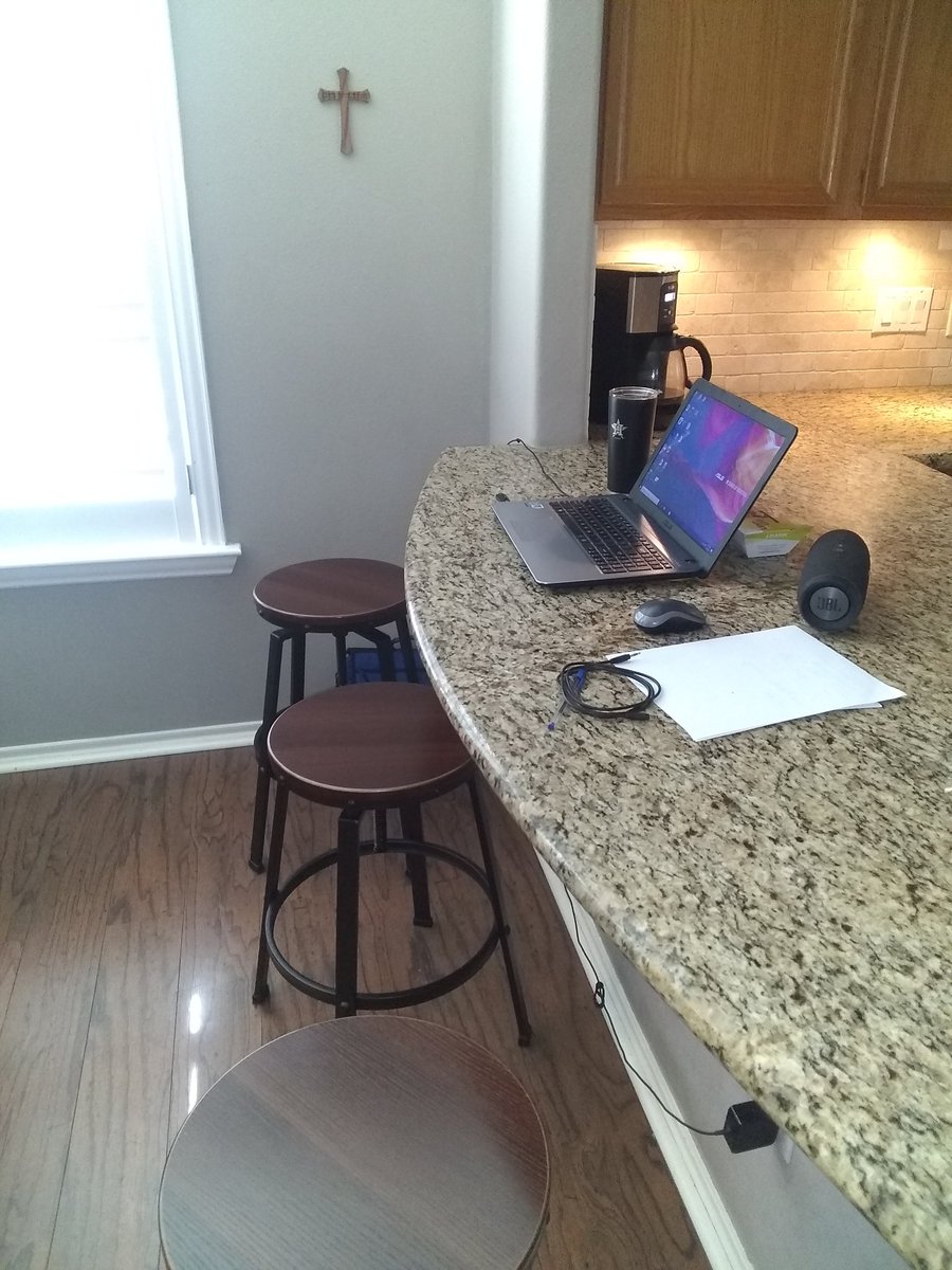 tjmueller66's tweet photo. Two home work spaces for this Campbell Elementary PE teacher.  Gotta be able to get outside! Complete with Lucy the dog!  Really missing my students!  ☹️ #ACEcubs @ACEphysED https://t.co/gdLKm03Uwh